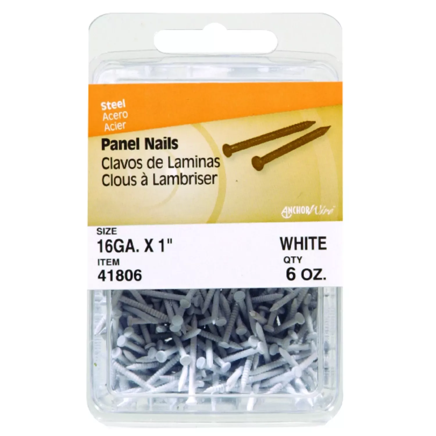 1 In. White Panel Nails, 6 Oz.