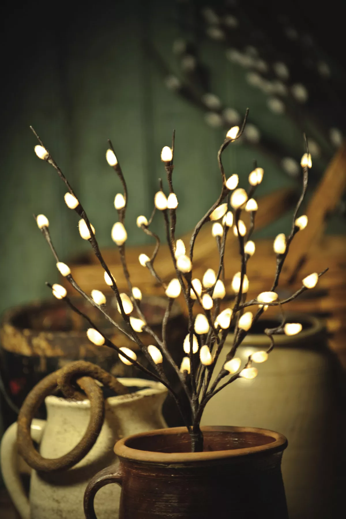 60 Light Small Pussy Willow Twig