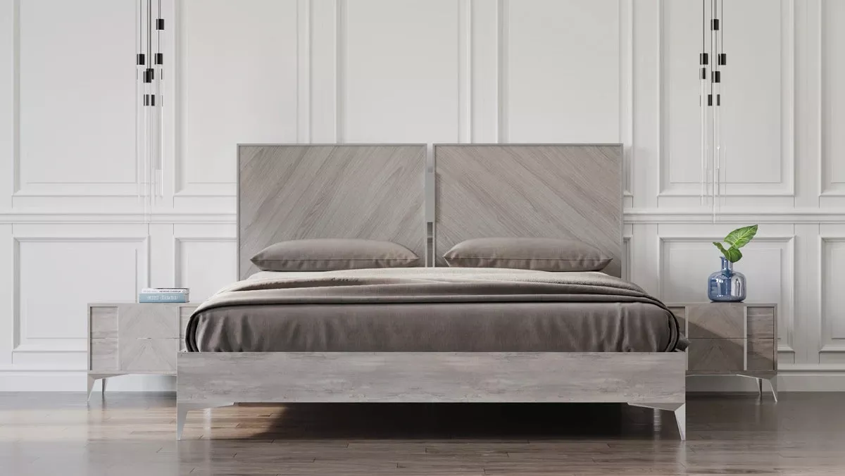Alexa Italian Modern Grey 4-Piece Bedroom Set