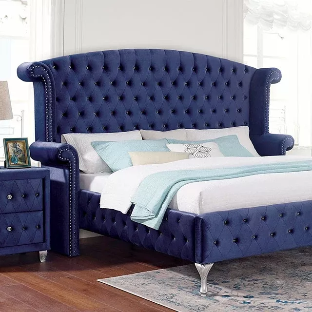 ALZIR Cal.King, E.King, & Queen Bed, Blue