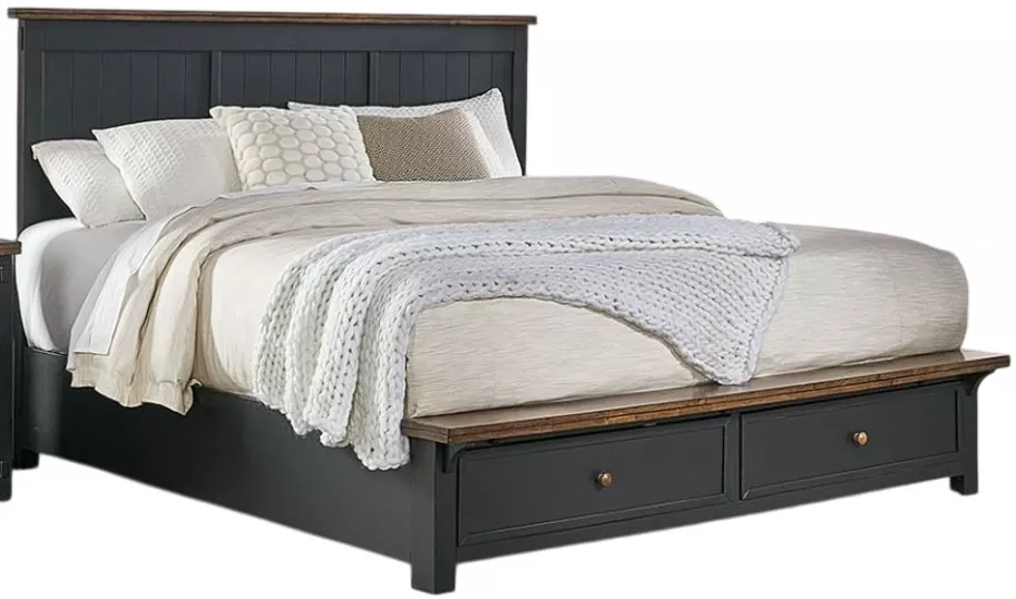 A-America Stormy Ridge Chickory Black Queen Storage Panel Bed