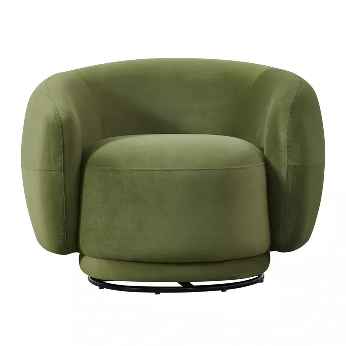Andrew - Modern Green Fabric Swivel Accent Chair