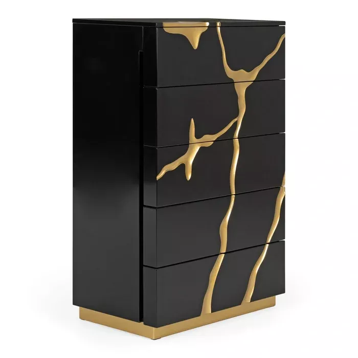 Aspen - Modern Black & Gold Wide Chest