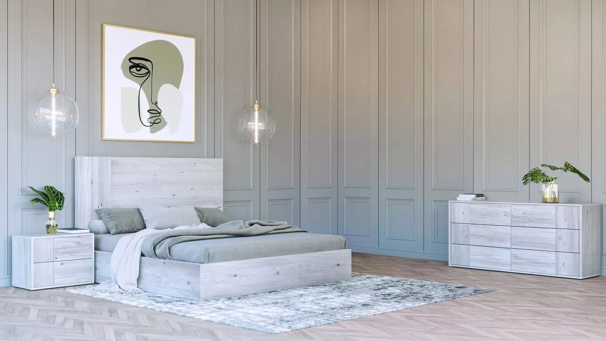 Asus - Modern Italian White 4-Piece Bedroom Set