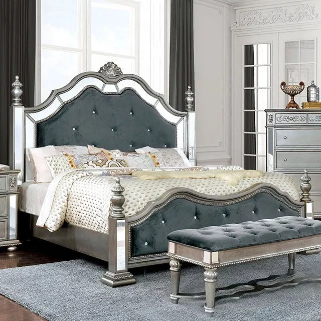 Azha Silver/Gray Cal.King & Queen Bed
