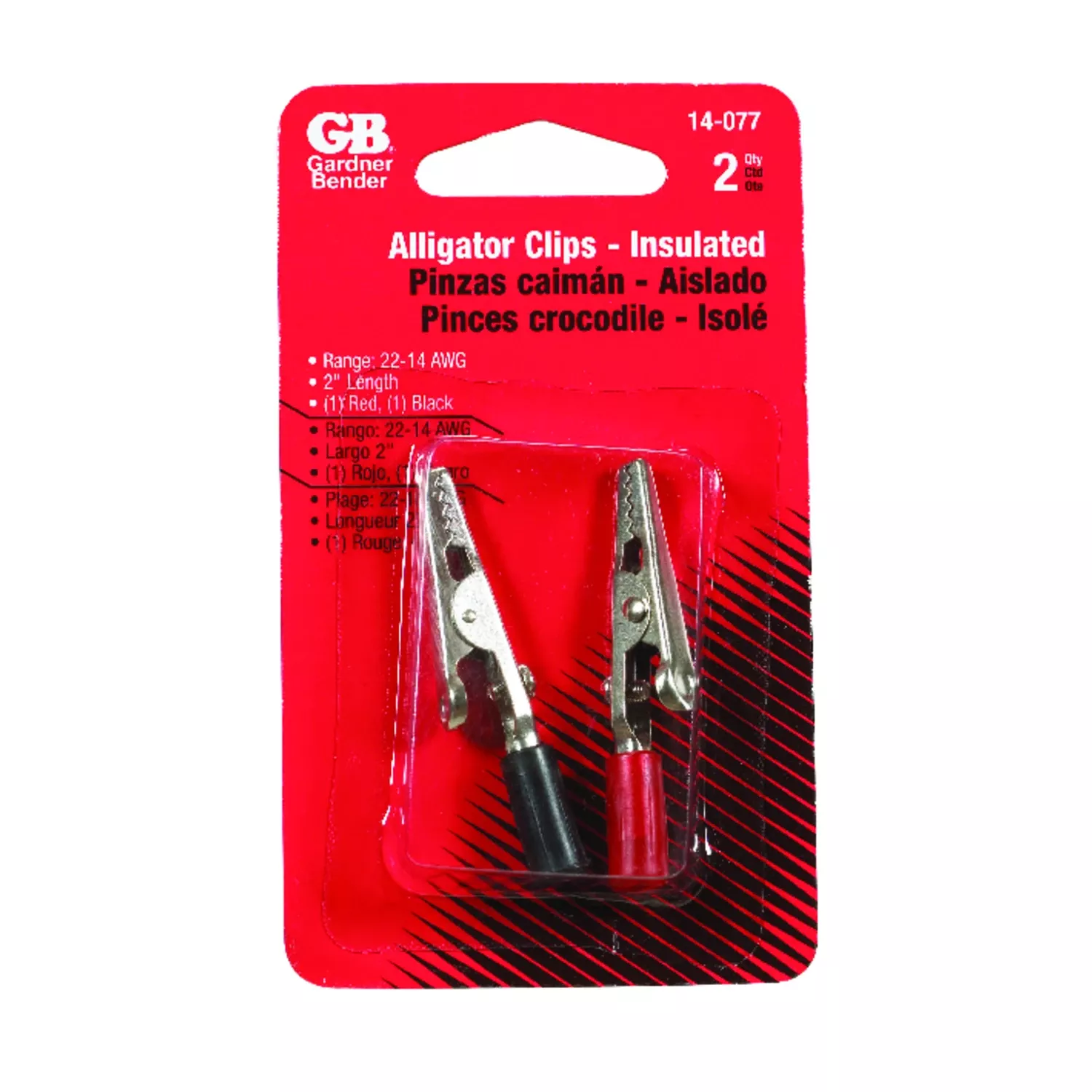 Battery Clip, 3A Alligator Barrel,Insulated,2-In., 2-Pk.