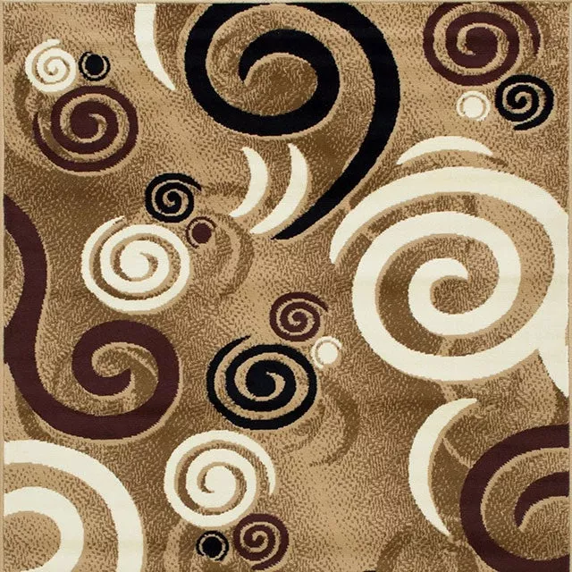 Blitar Brown Black, Brown Cream, & Gray 5' X 7' Area Rug