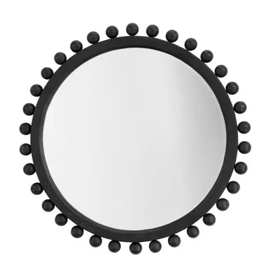Brighton Round Wood Mirror, Charcoal