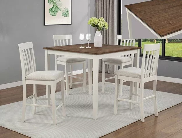 Brody 5Pk Ct Ht Table Set Wh/Brown