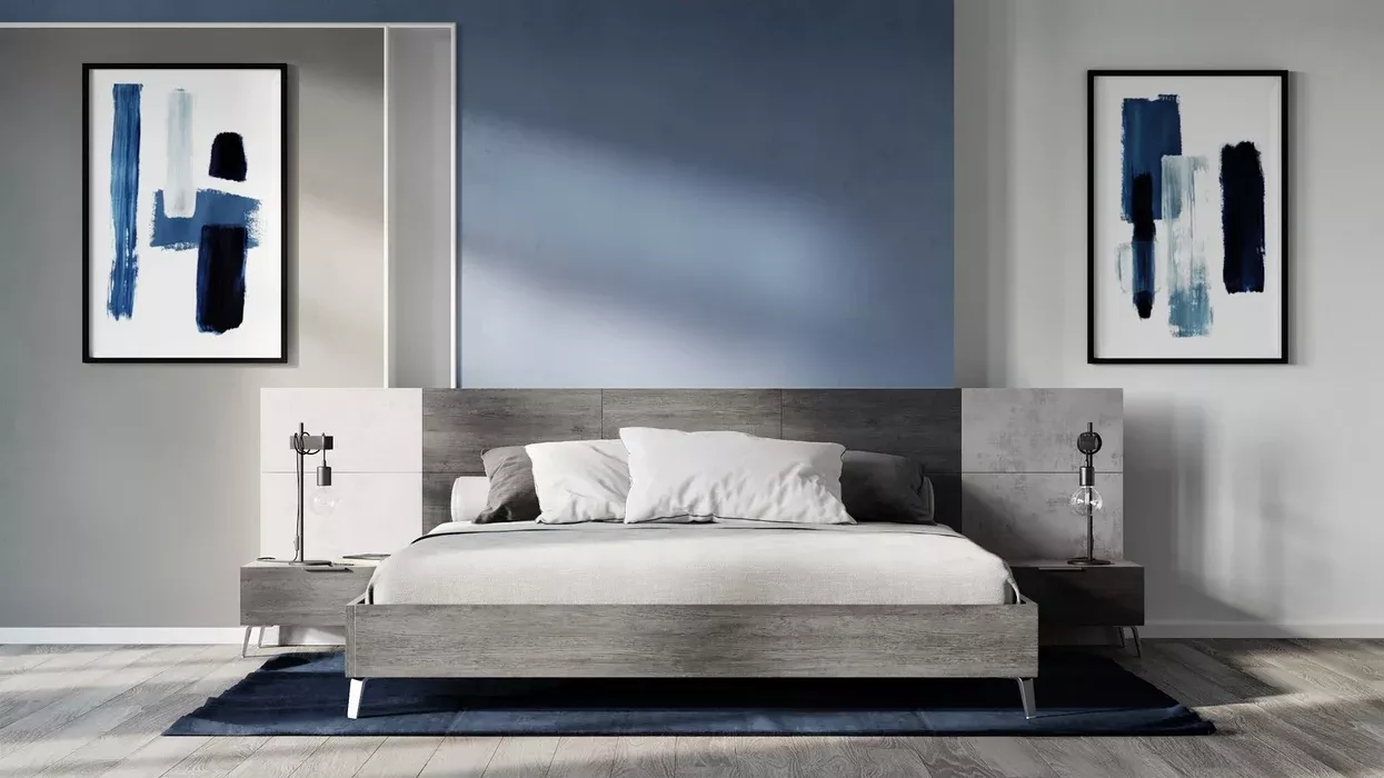 Bronx Italian Modern Faux Concrete & Grey 4-Piece Bedroom Set