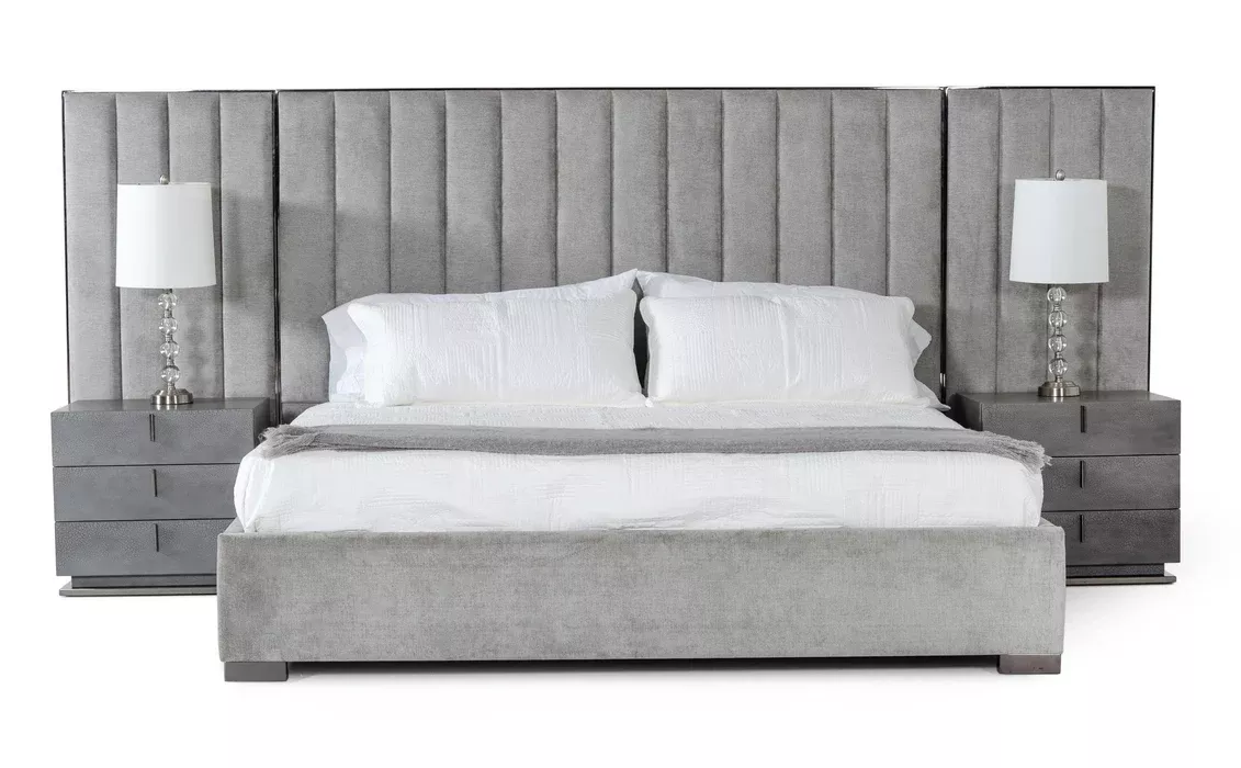 Buckley - Grey & Black Stainless Steel Bedroom Set