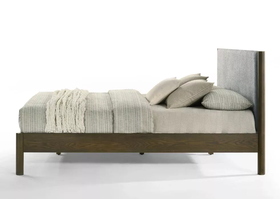 Carolina - Modern Grey Fabric + Wenge Bed