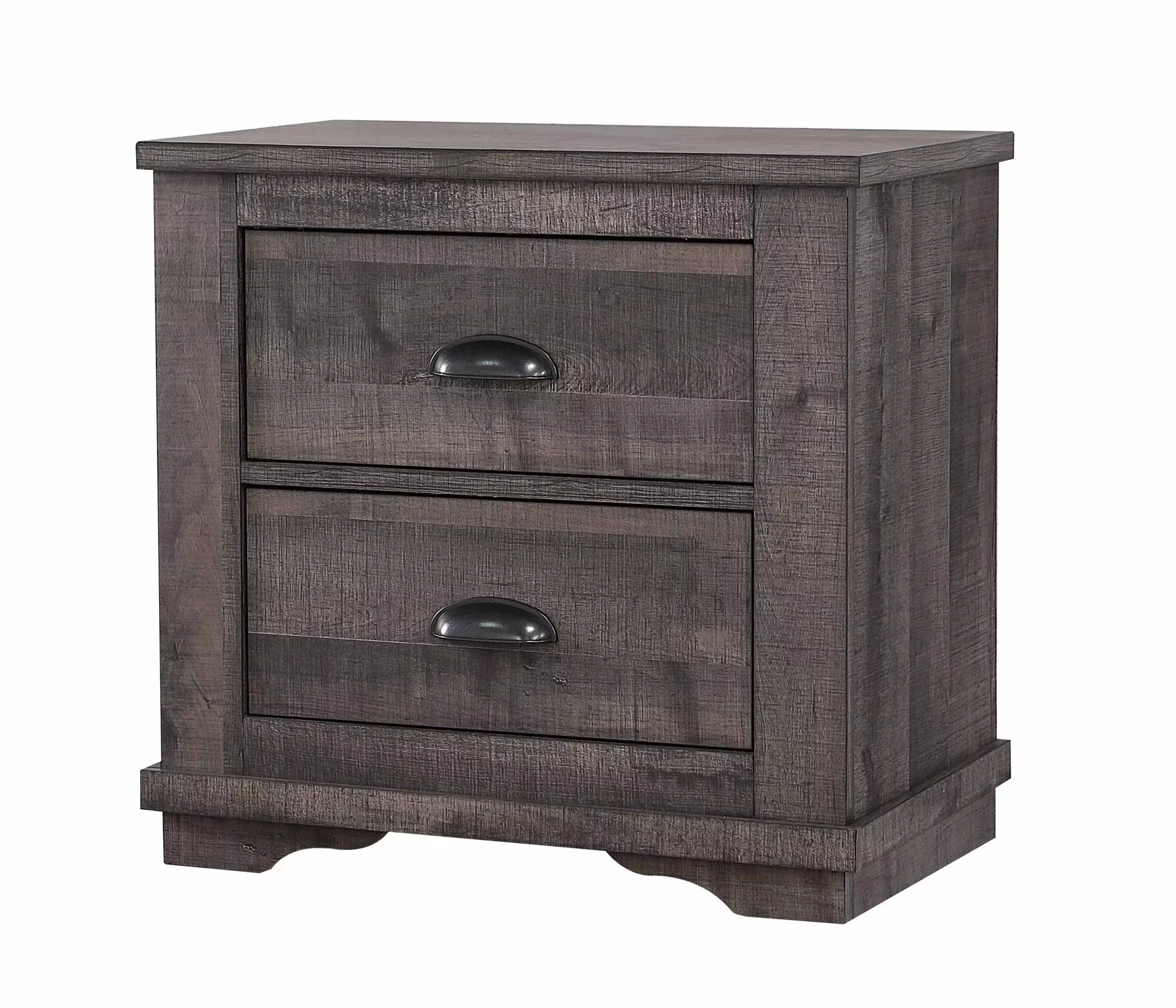 Coralee 2 Drawer Nightstand In Gray