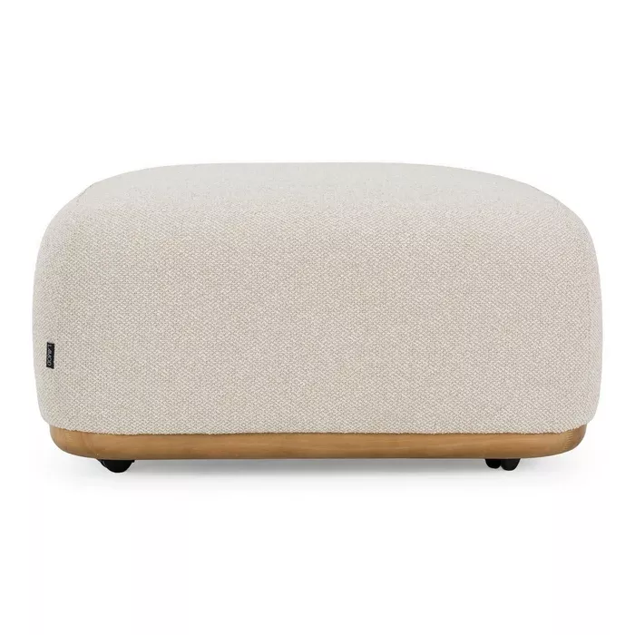 Evans - Contemporary Off-White Fabric Ottoman