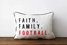 Faith. Family. Football. Lumbar Pillow