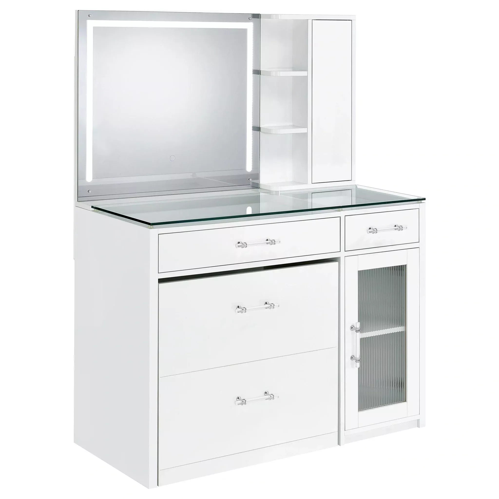 Flora Makeup Vanity Table with LED Mirror and Stool