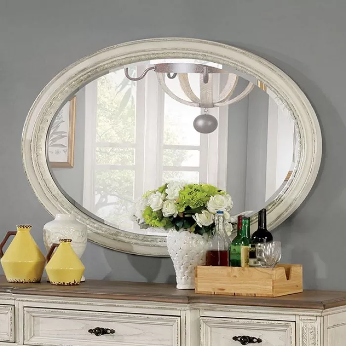 Furniture of America Arcadia Antique White Mirror
