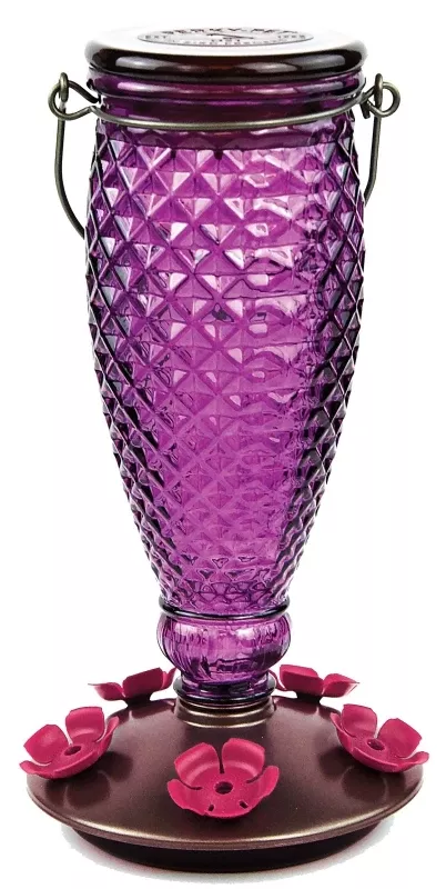 Glass Hummingbird Feeder, Diamond White