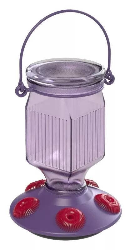 Glass Hummingbird Feeder, Lavender