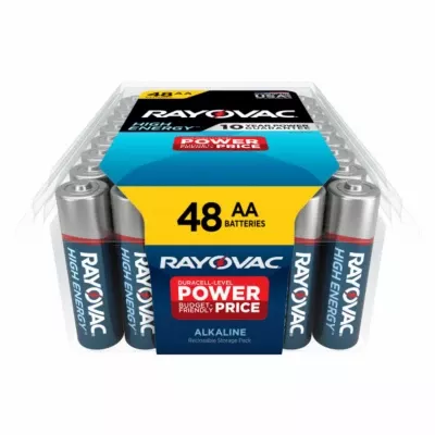 High Energy AA (Double A) Alkaline Batteries, 48 Pack