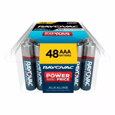 High Energy AAA (Triple A) Alkaline Batteries, 48 Pack