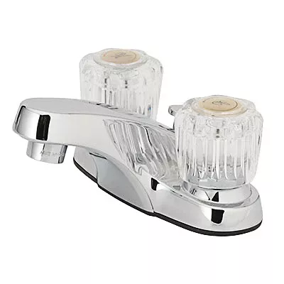 Lavatory Faucet With Pop-up, 2 Acrylic Handles, Chrome