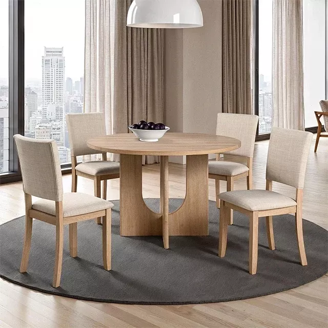 Oberto 5 Pc Round Dining Table Set