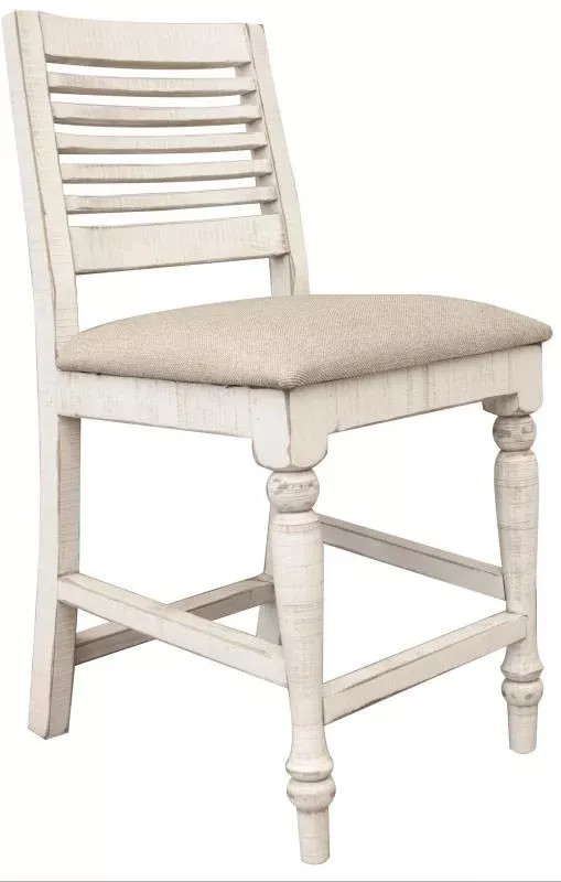 Stone 24" Barstool w/ Turned Legs and Fabric Seat**