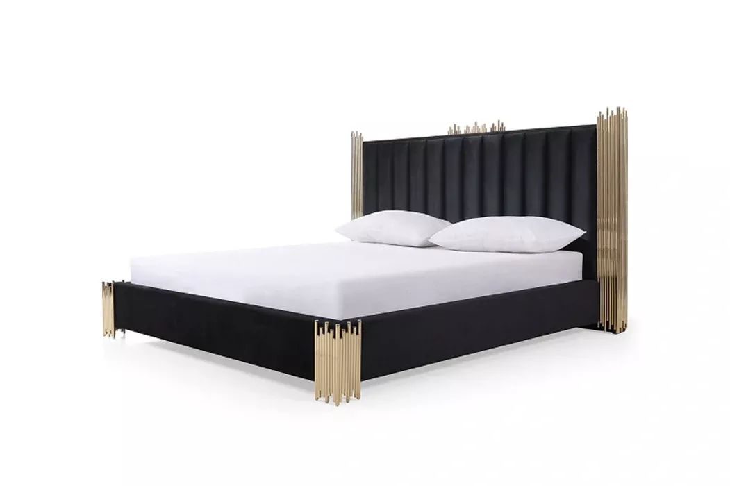Token Modern Black & Gold Bedroom Set