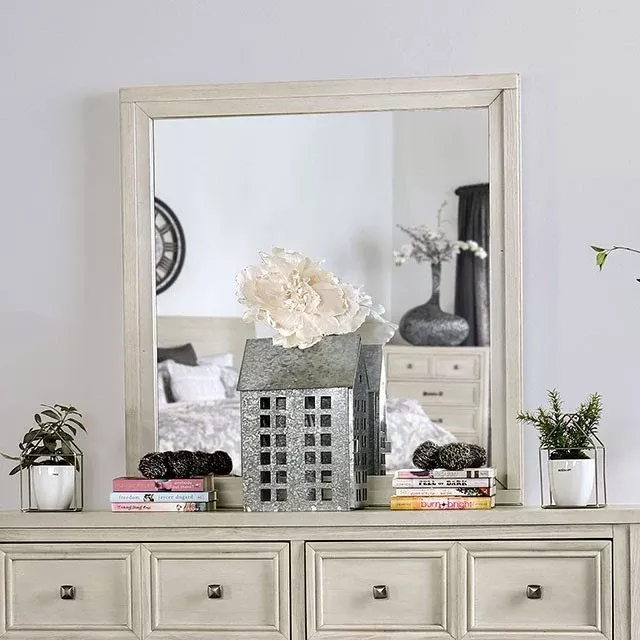 Tywyn Antique White Mirror