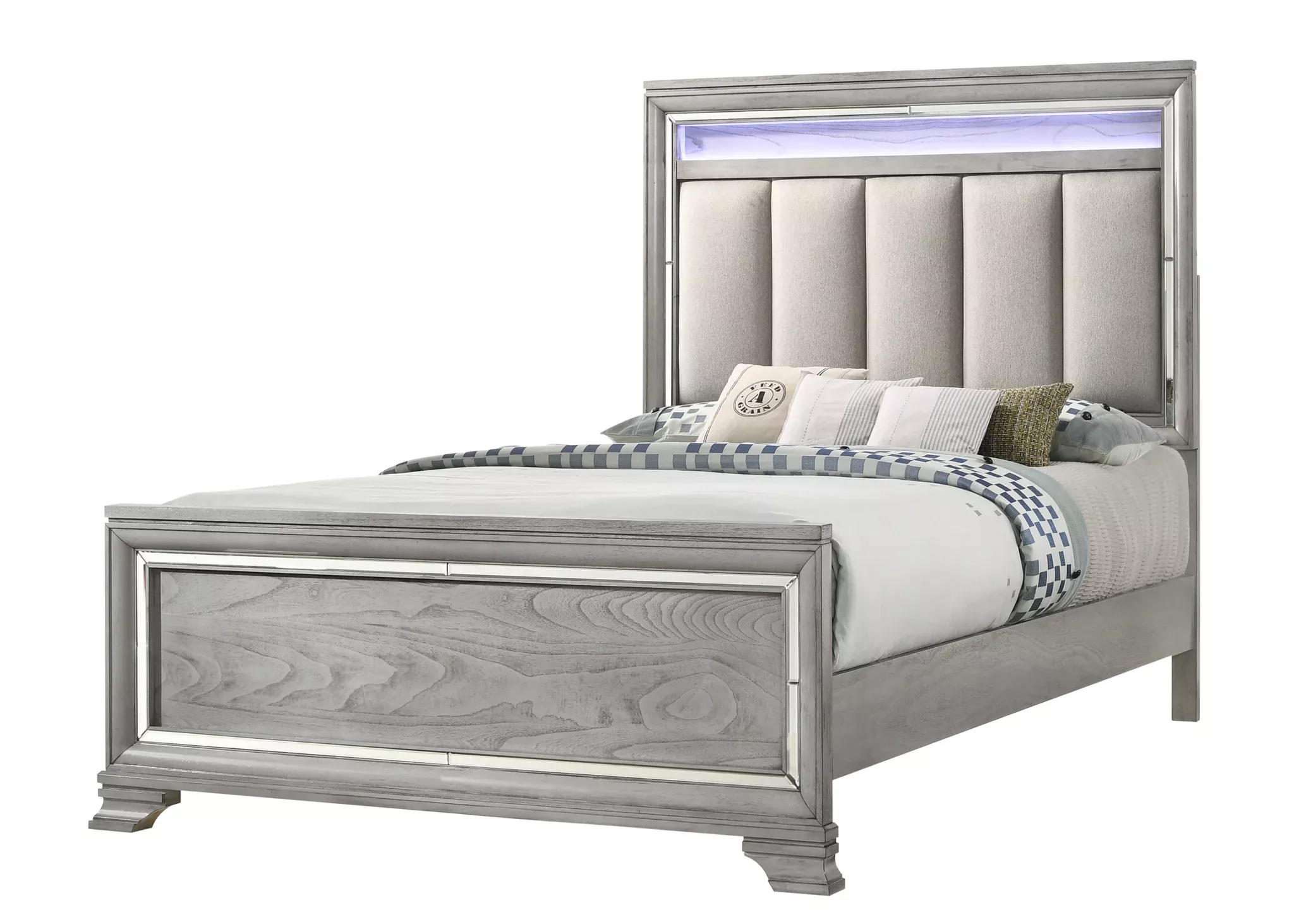 Vail Panel Bed In Grey