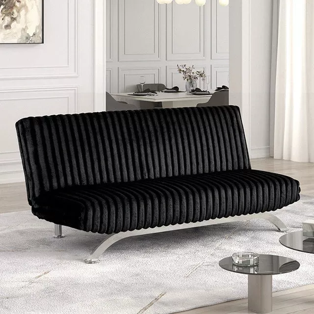 Villeneuve Futon Sofa Bed Black, Pink, & Grey