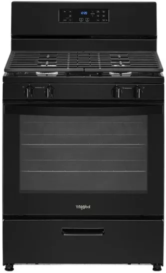 Whirlpool 30" Black Freestanding Gas Range with Broiler Drawer