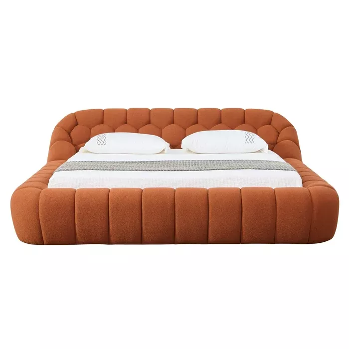 Yolonda - Modern Orange Fabric Bed