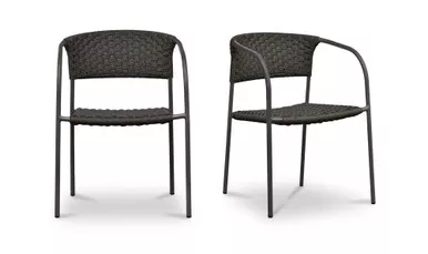 Zola Outdoor Dining Chair Dark Brown-Set Of Two