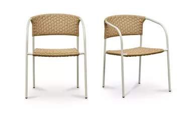 Zola Outdoor Dining Chair Natural-Set Of Two